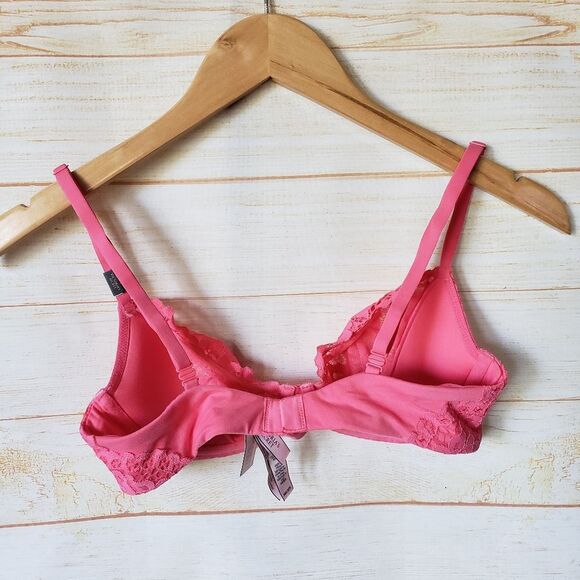 Victoria's Secret Lace Underwire Unlined Demi Bra Peach Women's Size 34C - Picture 5 of 12
